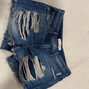 KanCan Ripped Blue Jean Shorts
